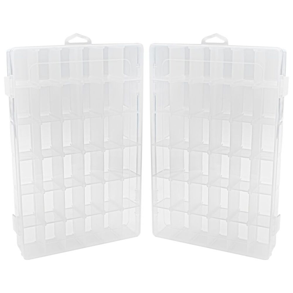 Clear Plastic Small Compartment Multi-Use Storage Box, Set of 2